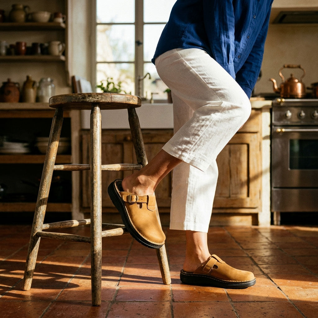 Sawyer - Leather Clog-Toe Sandal | Tan Nubuck