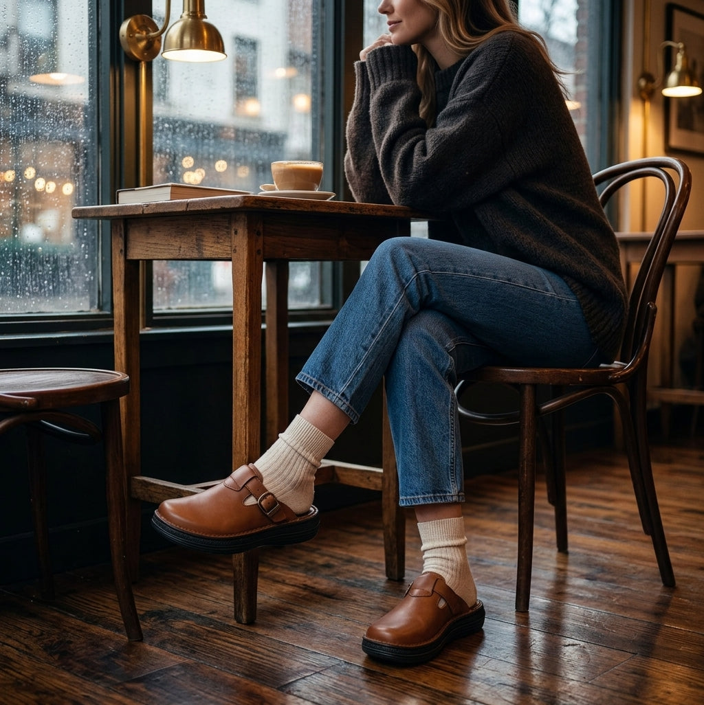 Sawyer - Leather Clog-Toe Sandal | Brown