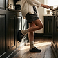 Sawyer - Leather Clog-Toe Sandal | Black Nubuck