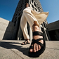 The Good Shepherd - Leather Toe Loop Sandal | Black Nubuck