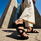 The Good Shepherd - Leather Toe Loop Sandal | Black Nubuck