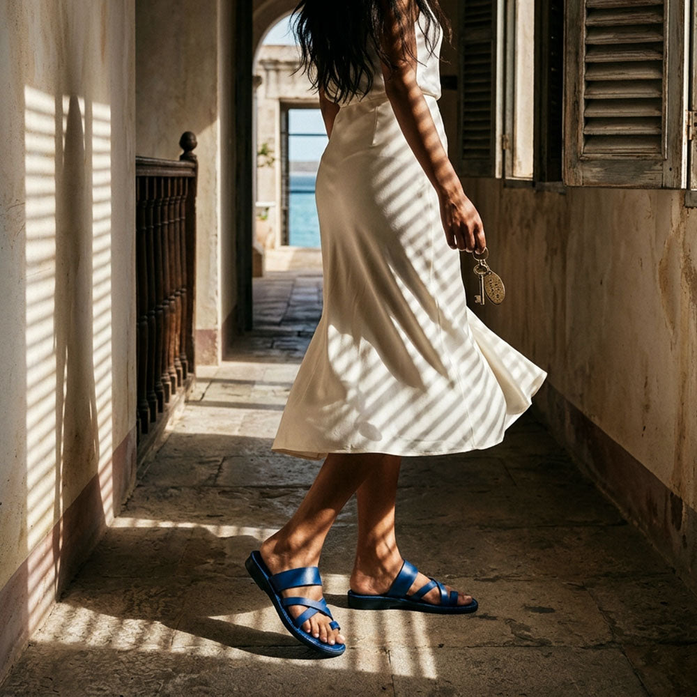 The Good Shepherd - Leather Toe Loop Sandal | Blue
