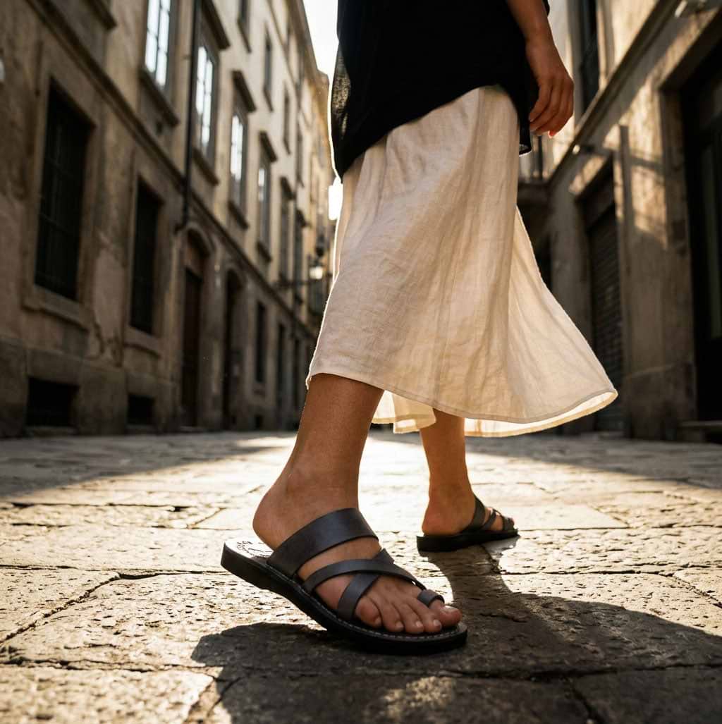 The Good Shepherd - Leather Toe Loop Sandal | Grey