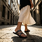 The Good Shepherd - Leather Toe Loop Sandal | Grey