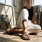The Good Shepherd - Leather Toe Loop Sandal | Tan Nubuck