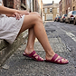 The Good Shepherd - Leather Toe Loop Sandal | Violet