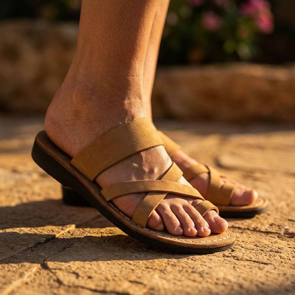 The Good Shepherd - Leather Toe Loop Sandal | Yellow Nubuck