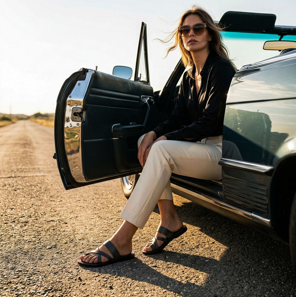 The Good Shepherd - Leather Toe Loop Sandal | Grey