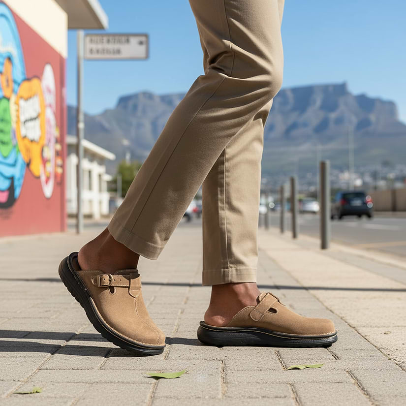Nomad - Front Seam Suede Leather Clog | Olive Suede