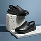Anchor - Back-Strap Leather Clog | Black