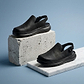 Anchor - Back-Strap Leather Clog | Black Nubuck