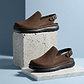 Anchor - Back-Strap Leather Clog | Brown Nubuck