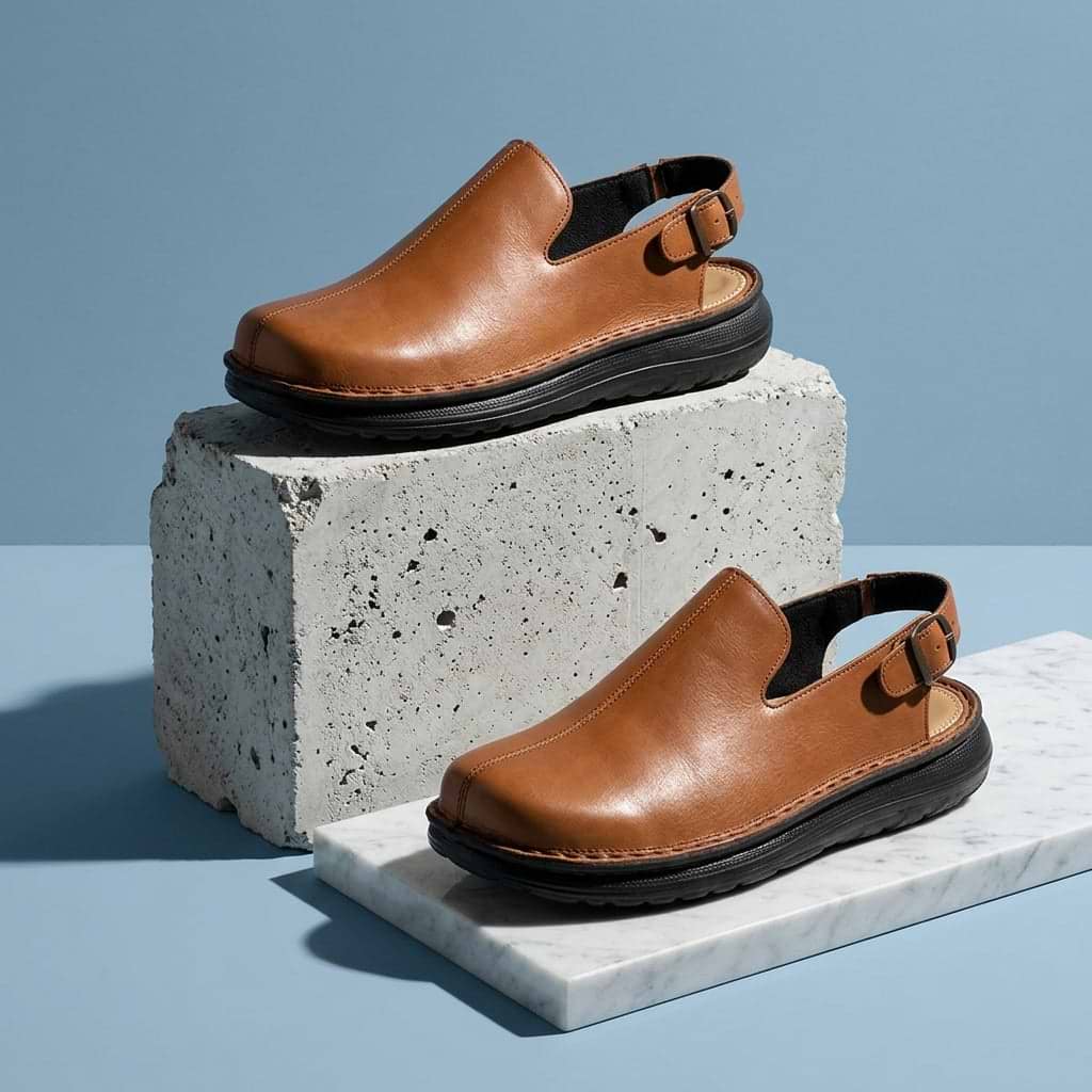 Anchor - Back-Strap Leather Clog | Honey