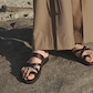 Sophia - Leather Braided Flat Sandal | Brown