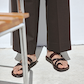 Sophia - Leather Braided Flat Sandal | Brown