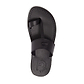 Nathan black, handmade leather slide sandals with toe loop - Top View