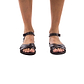 Model wearing Chloe brown sandals