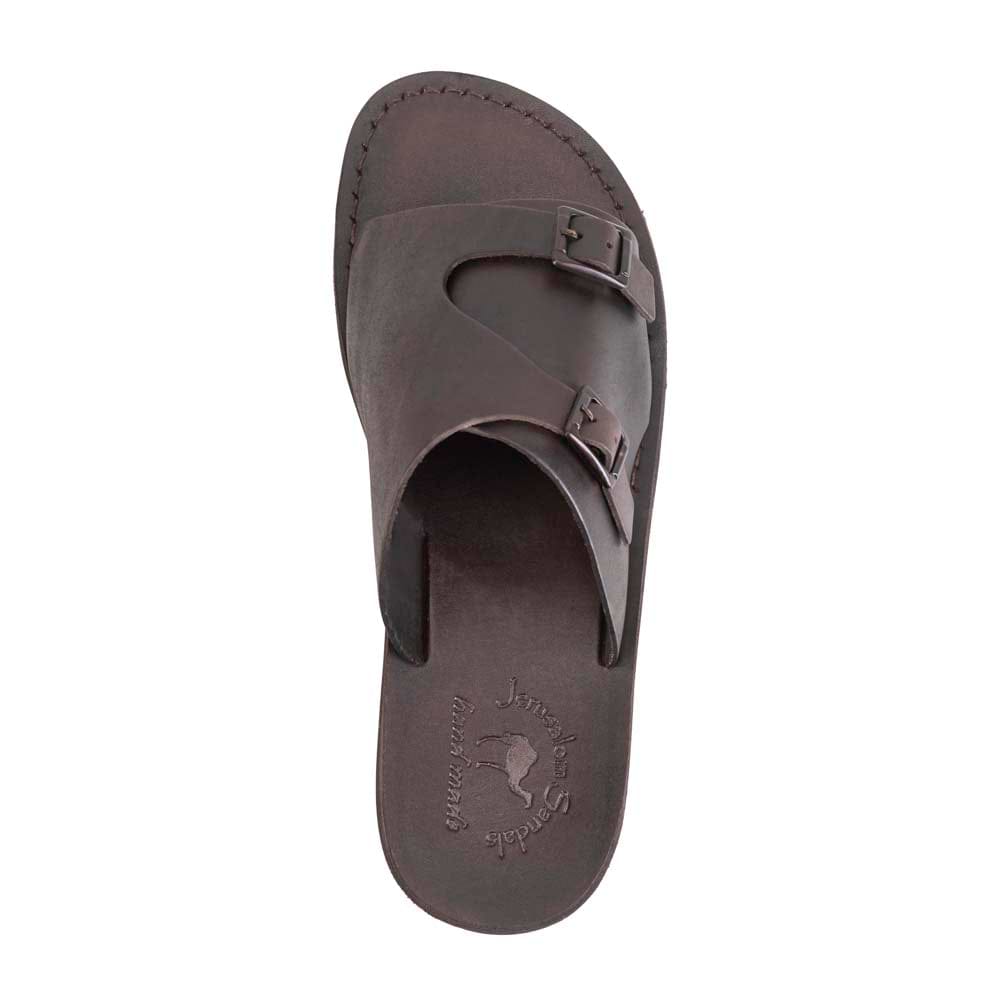 Seth Brown, handmade leather slide sandals - Up View