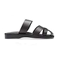 Adino black, handmade leather sandal slide with enclosed toes - side view
