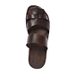 Adino brown, handmade leather sandals slide on with enclosed toes - top view
