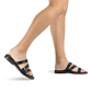 Mila black, handmade leather slide sandals - Model View