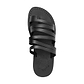 Ellie brown, handmade leather slide sandals with toe loop - Front View