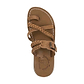 Sophia - Leather Braided Flat Sandal | Tan Nubuck - top view