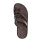 Sophia brown, handmade leather sandals with toe loop and cross straps - Up View