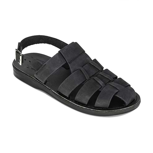 Michael Blackk Nubuck closed toe leather sandal - front view