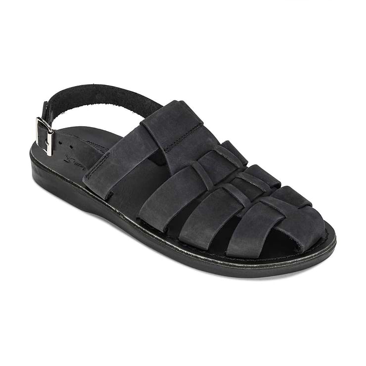 Michael Blackk Nubuck closed toe leather sandal - front view