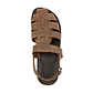 Michael Oiled Brown closed toe leather sandal - top view