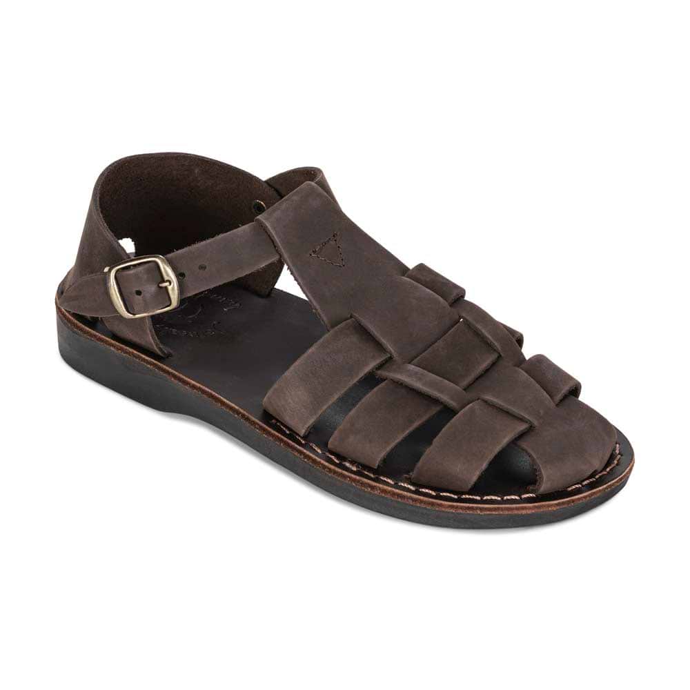 Daniel - Leather Fisherman Sport Sandal | Brown Nubuck - front view