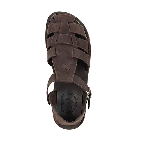 Daniel - Leather Fisherman Sport Sandal | Brown Nubuck - top view