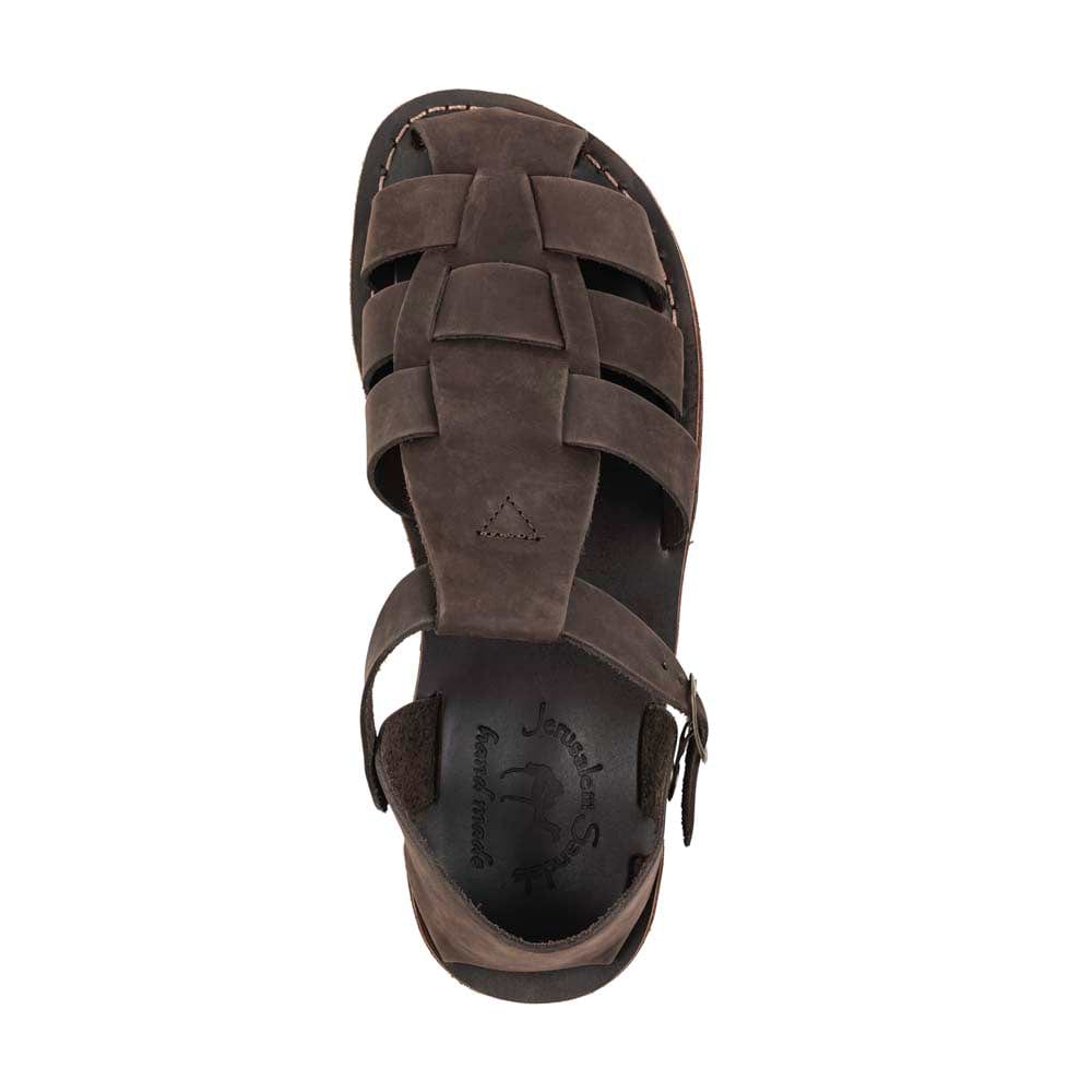 Daniel - Leather Fisherman Sport Sandal | Brown Nubuck - top view