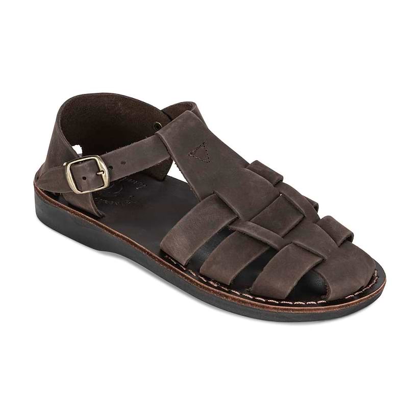 Daniel - Leather Fisherman Sport Sandal | Brown Nubuck - front view