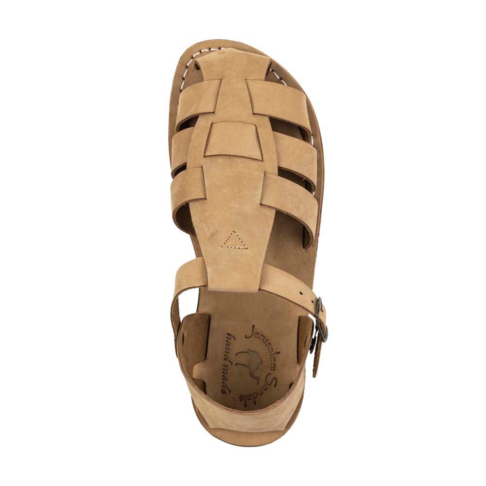 Daniel Yellow Nubuck closed toe leather sandal  - Top View