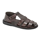 Barak Brown, handmade leather sandals closed toes sandal silhouette. Front View