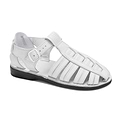 Barak - Leather Closed Toe Sandal | White