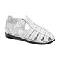 Barak White, handmade leather sandals fisherman sandal silhouette. Front View