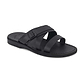 Jason black, handmade leather sandals - front view