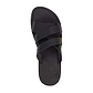 Lucas black, handmade leather slide sandals - Top View