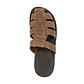 Michael Slide Oiled Brown closed toe leather sandal - Top View