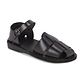 Gemma Brown, handmade leather sandals fisherman sandal silhouette. Front View