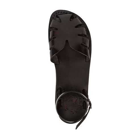 Olivia Brown, handmade leather sandals fisherman sandal silhouette. Top View