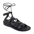 Emma - Leather Lace Up Sandal | Black