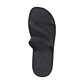 Natalie black, handmade leather slide sandals with open toe - Top View