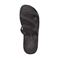 Natalie brown, handmade leather slide sandals with open toe - Top View