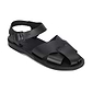 Kai Black Leather Sandal - Front View