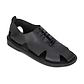 River Black leather lace-up sandal - front view