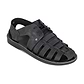 Model wearing Elliot Black Nubuck Leather Sandals - front View